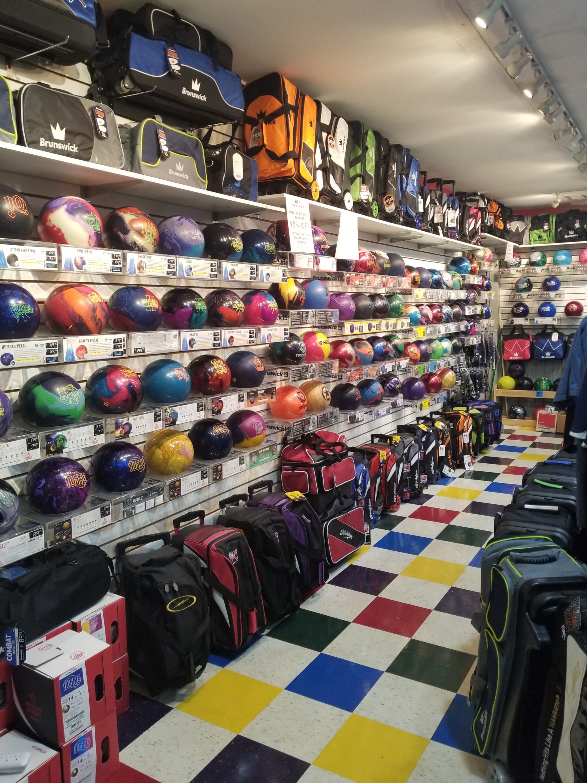 20200903_154306 96 Bowling Balls on the Wall, also stocked up on bag and shoes.
Come on in and get what you need for the new season that day.