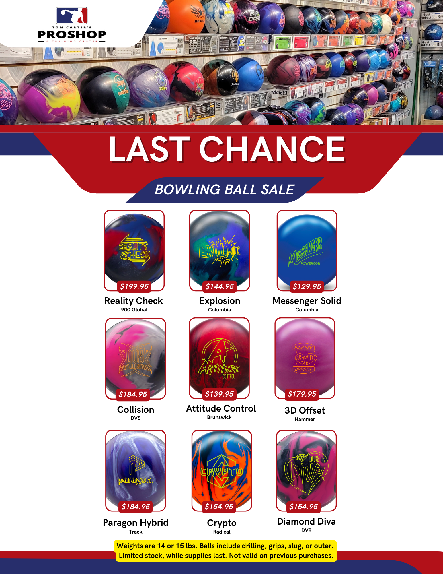 tom carters last chance sale