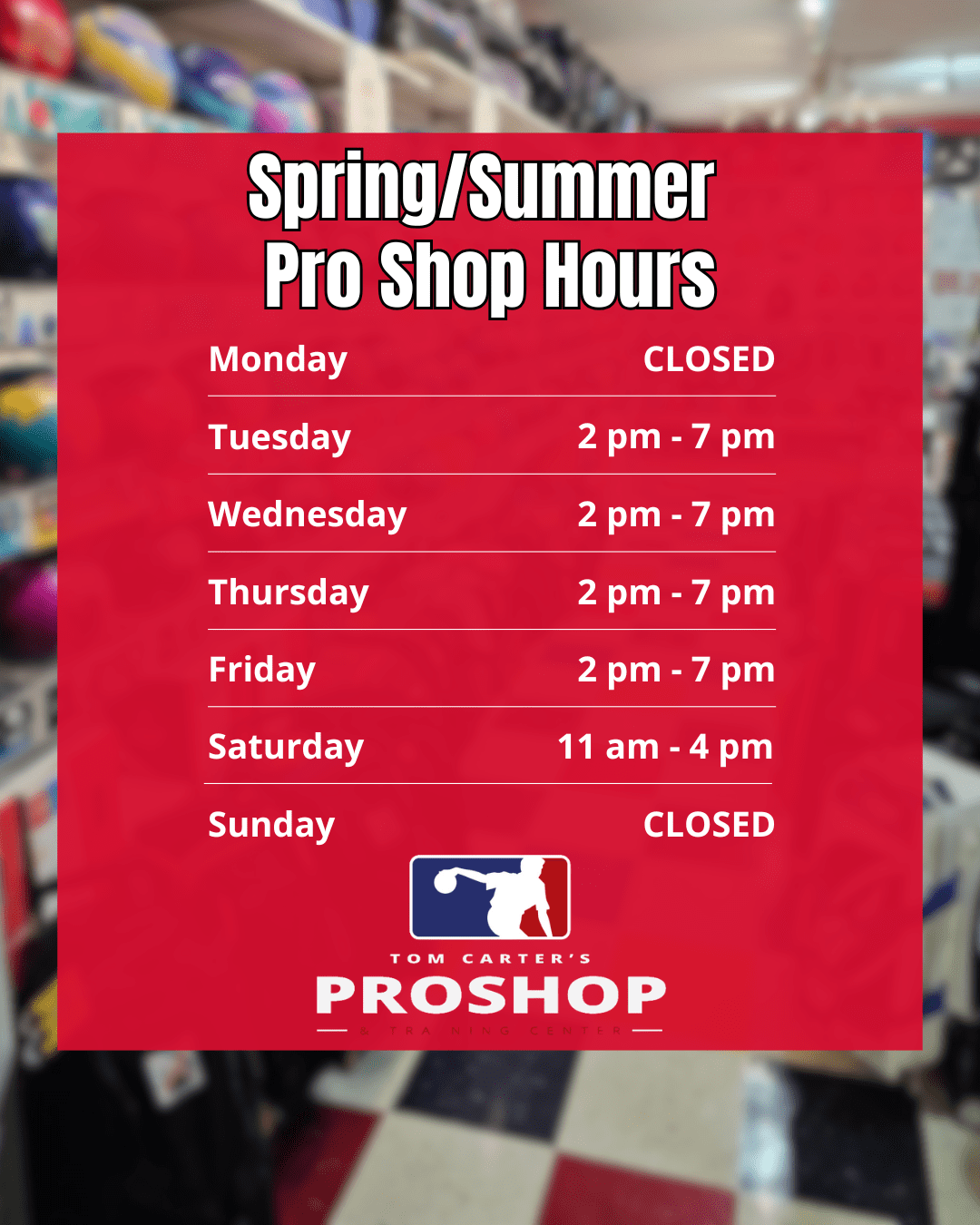 summer pro shop hours